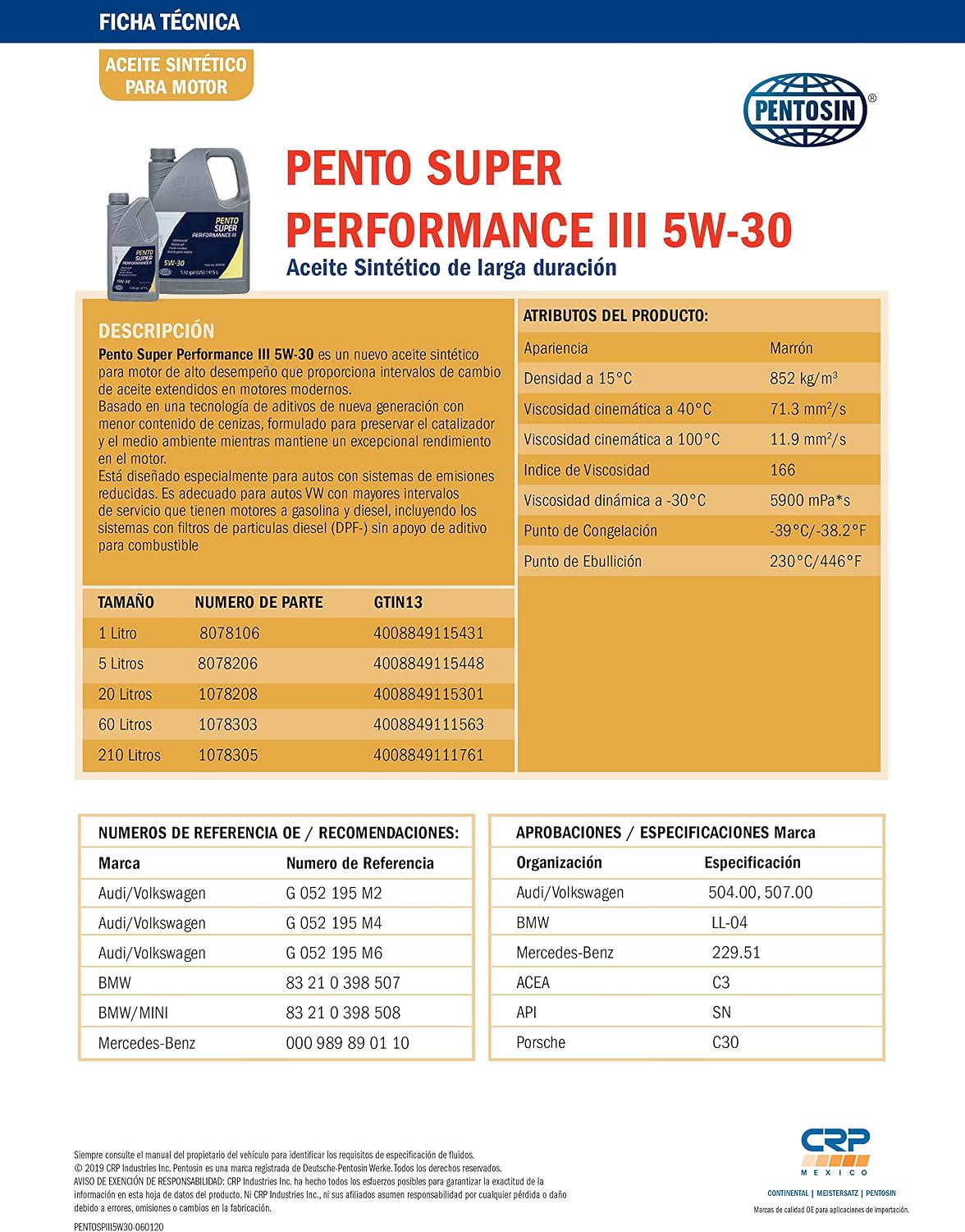 Pento SP III 5W-30 · 1 L — view 3